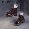 Fall/Winter New Style Women's Shoes: Thick-soled Short Boots, Leather Boots, Heightening Shoes, Leather Shoes Devotion