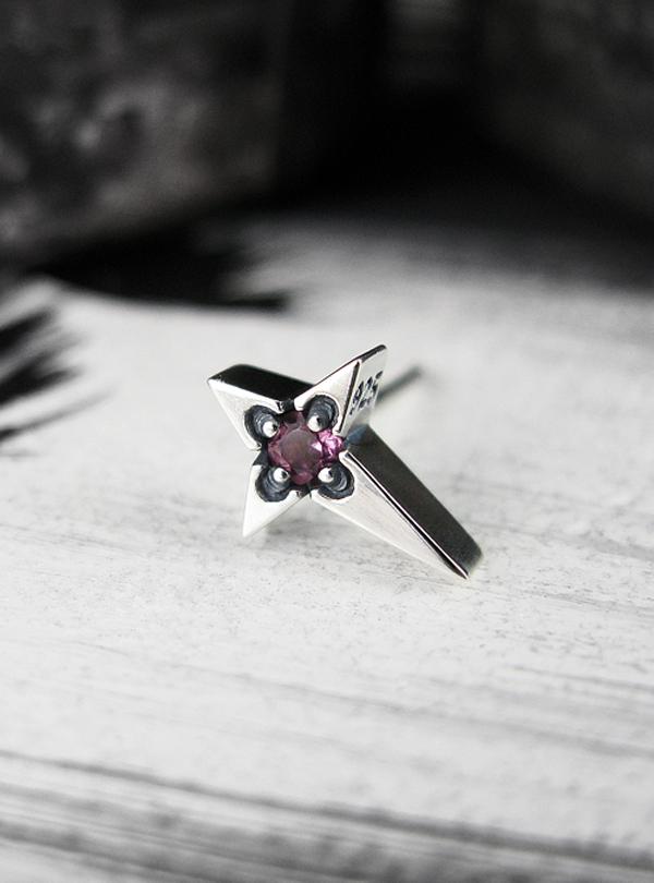 Sterlingworth Starlight-S2 Natural Stone Silver Cross Earrings