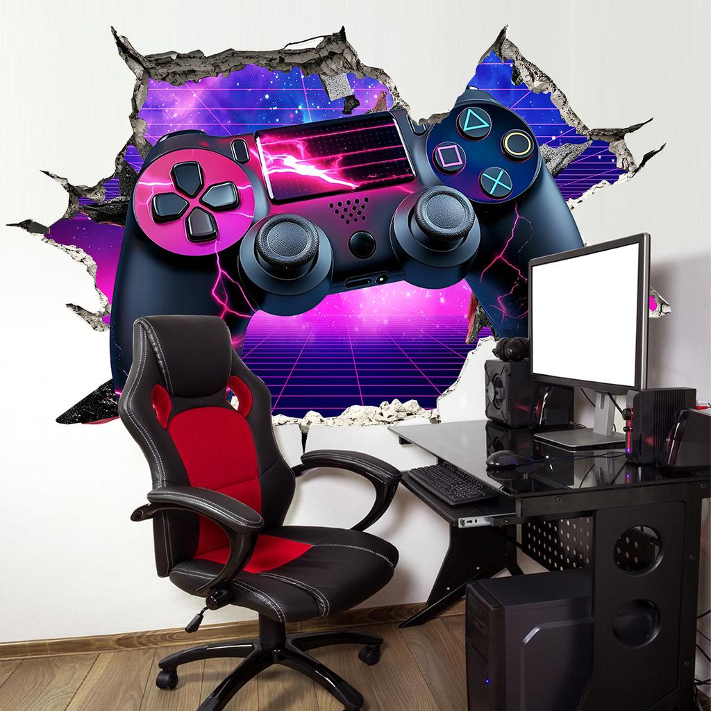 Atw3067 Gamepad Wallpaper 3D Effect Hole Wall Sticker Multi-Size Multi-Material Selection Wall Sticker Self-Adhesive Wall