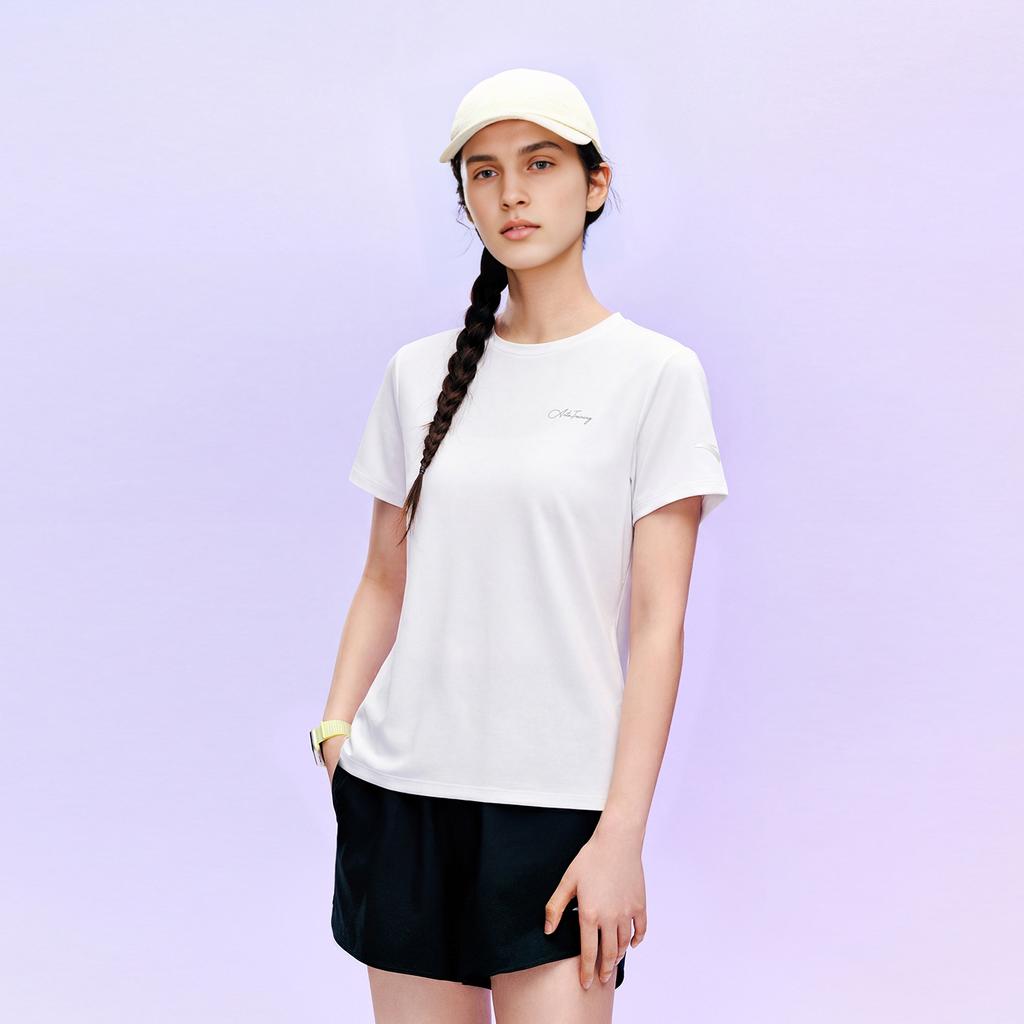 Anta Plain Round Neck Pullover Short Sleeve Sports Set Comfortable Feather Tennis Running Training Shorts Fitness Suit Women sets 962627208-1