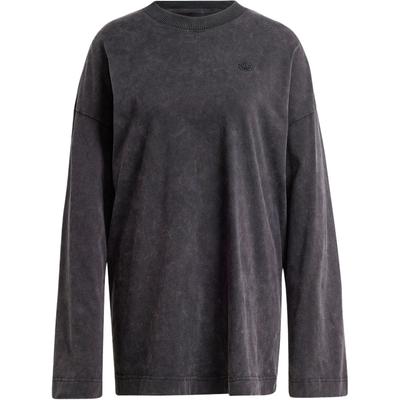 Originals Premium Essentials Washed Top Vintage Cotton Loose Fit Crew Neck Long Sleeve T-Shirt Women Tops Black IY7401