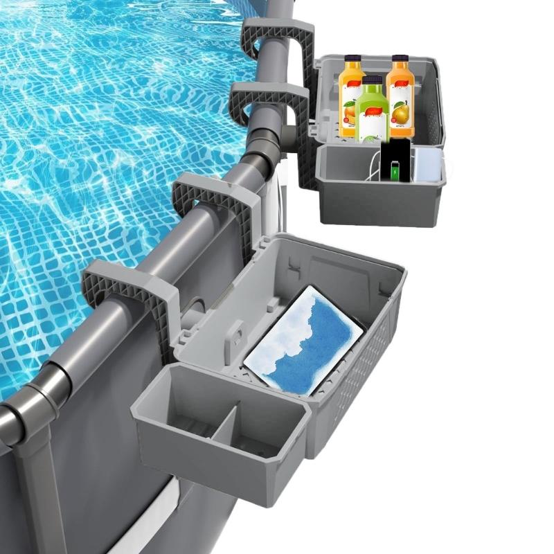 Pool Edges Hook Storage Basket Poolside Storage Rack with Drainage for Toy Goggles Phones Drinks Towels Pool Storage