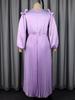 Plus Size Women's Elegant Pleated Chiffon Skirt Dress with Slimming Ruffle Waist