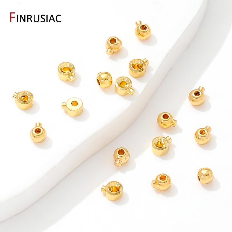 18K Gold Plated Brass Positioning Clasps Stopper Spacer Bead Crimp End Beads,Lamps For Jewelry,DIY Jewelry Making Supplies
