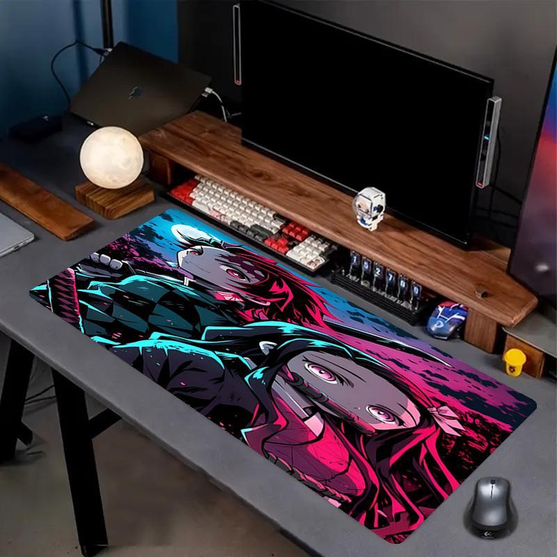 Demon Slayer Print Mouse Pad, Anti‑Slip Desktop keyboard Mat, for PC Laptop Gaming Working Daily Use, Cool Festival Surprise Gift