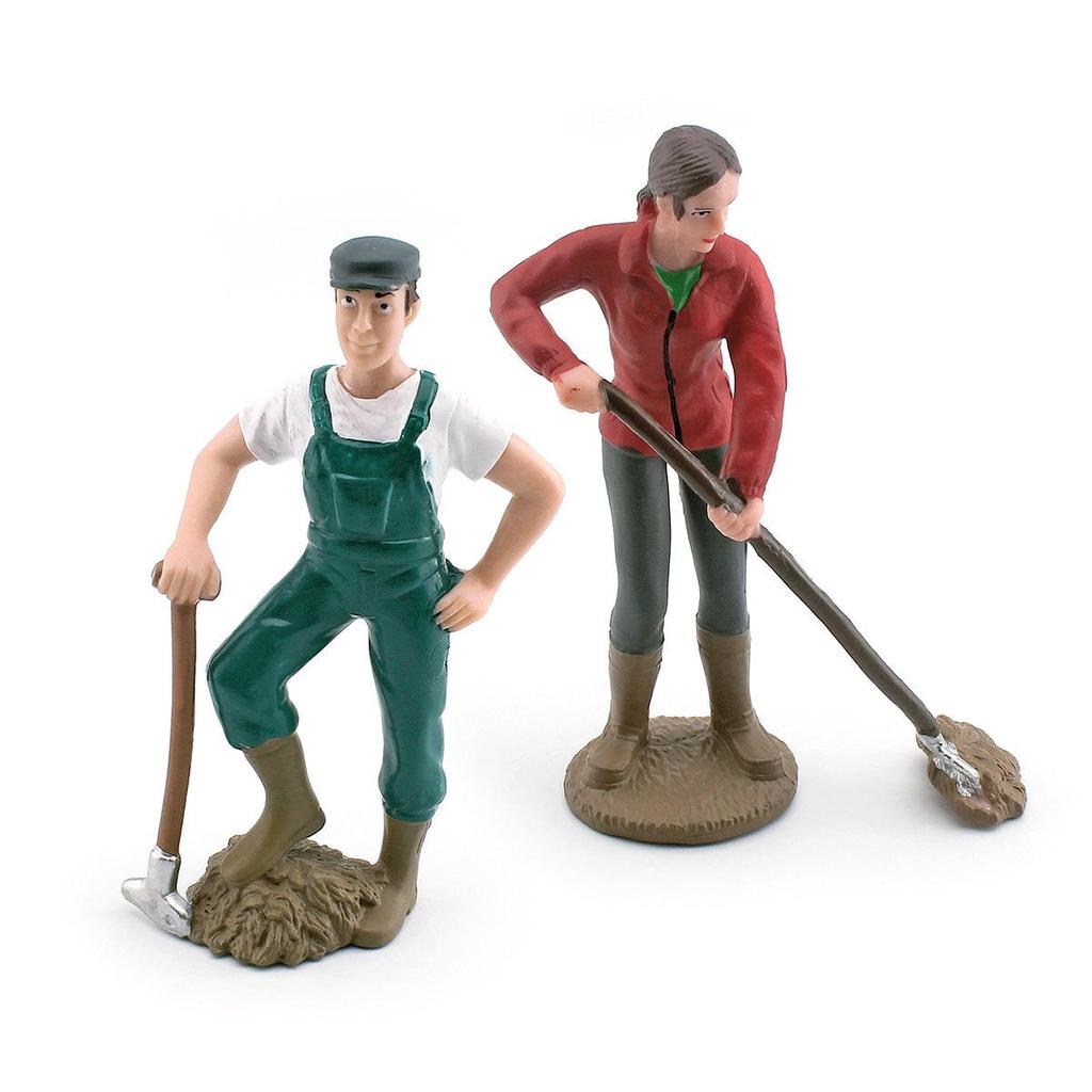 Cross-Border Farm Scene Worker Doll: Female Farmer with Shovel Ornament for Model Landscaping