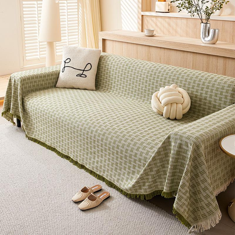 Sofa Towel With Full Coverage Cream Wind Blanket Universal Sofa Cover All Season Universal All Inclusive Non-Slip Sofa Blanket