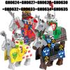 Medieval Military Europe King Soldier Figures Building Blocks Castle Lion Knight Sword Infantry Weapon Warrior Bricks Toys Gifts