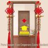 Authentic Copper Five Emperors Coins Gourd Pendant: Door, Car, or Home Hanging Ornament with Chinese Knot