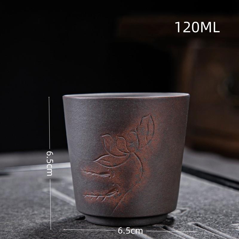 Retro Carving Teacups High-end Ceramic Tea Set Cups Purple Pottery Kung Fu Tea Cup Ceramics Teaware Cup for Tea Small Teacup