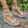 Fashion Women Shandals Fashion T-Strap Platform causal Sandals Women Wedge Shoes Woman Summer Daily Open Toe High Heels Sandalias Female