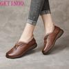 Fashion GKTINOO 2024 Shoes Women Winter Warm Wool Genuine Leather Flat Shoes Casual Loafers Slip On Women's Flats Shoes Moccasins Lady