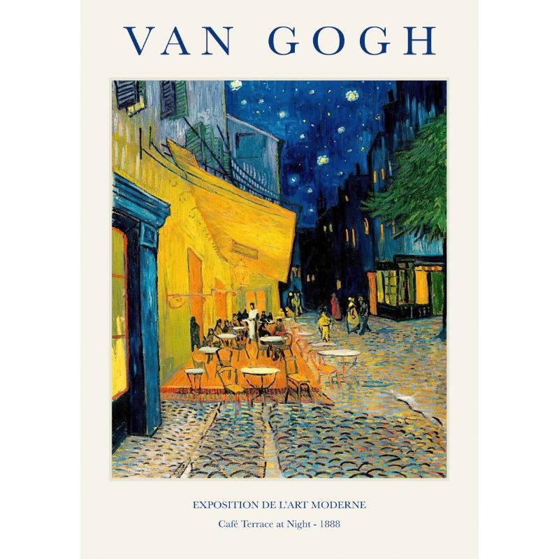 Classic Vincent Van Gogh Poster Print Cafe Night Terrace Canvas Art Paintings Sunflower Wall Art Picture for Home Wall Decor