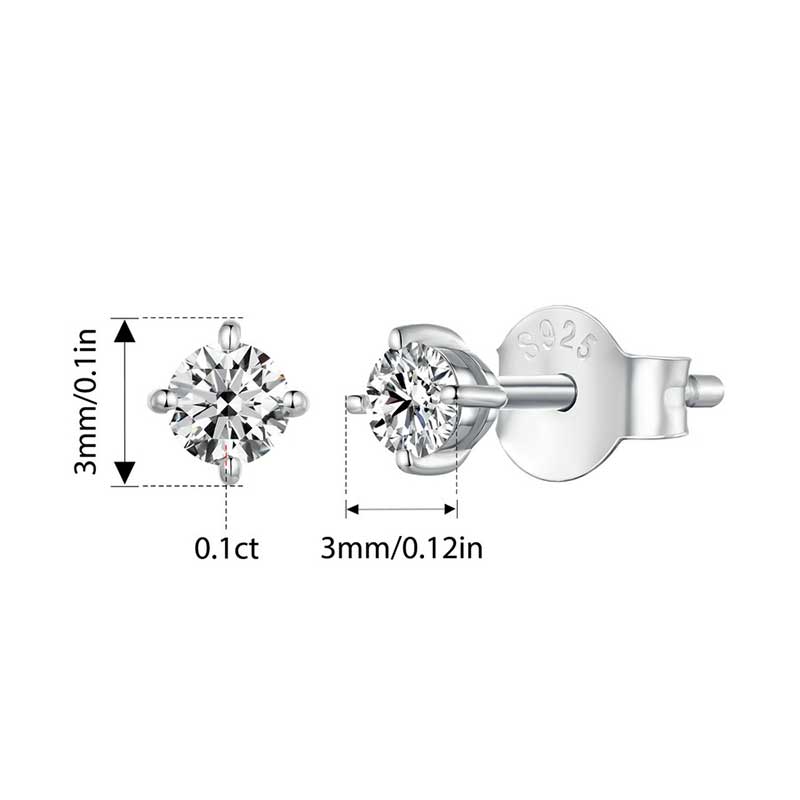 WOSTU Moissanite Mini Daisy Flower Clover Earrings 925 Silver Diamoind Cut Heart Round Wedding Studs Party Gift For Mom Daughter