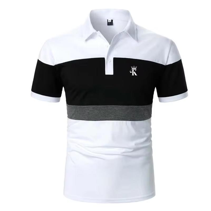 Men Print Polo Shirt Short Sleeve Polo Shirt Contrast Color Polo New Clothing Summer Streetwear Casual Fashion Men Tops