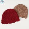 New Fashionable Handmade Hook Temperament Sense Solid Color Simple Knitted Hat Elegant and Sweet Decorative Wool Hat