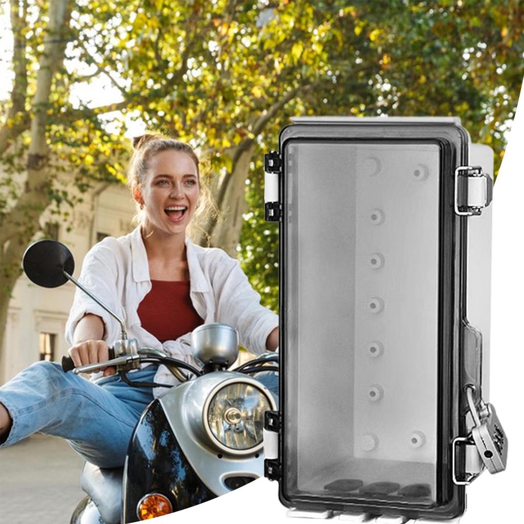 Outdoor Junction Box Project Enclosure with Transparent Cover Dustproof Case with Lock for Electronics Home Power Project