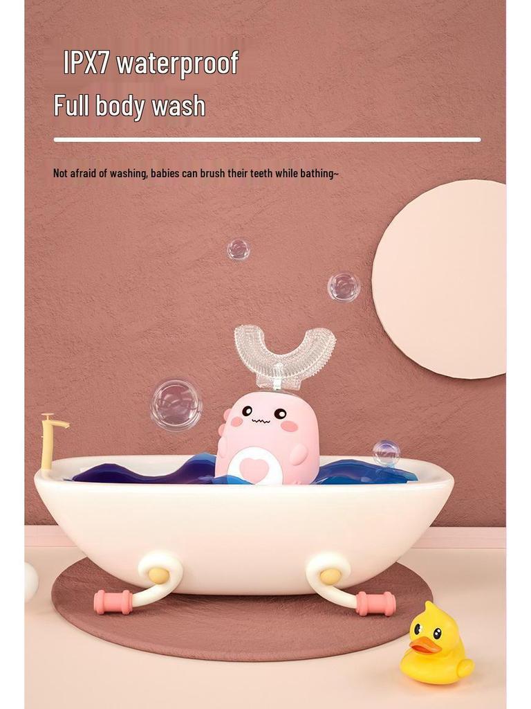 Grenzüberschreitende U-förmige wiederaufladbare elektrische Kinderzahnbürste - Cartoon-Dinosaurier-Design.