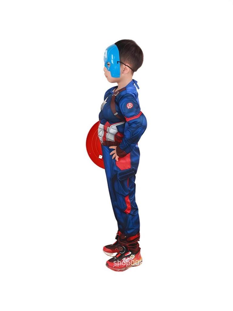 Captain America Muscle Costume for Kids & Adults - Anime Cosplay Performance Outfit