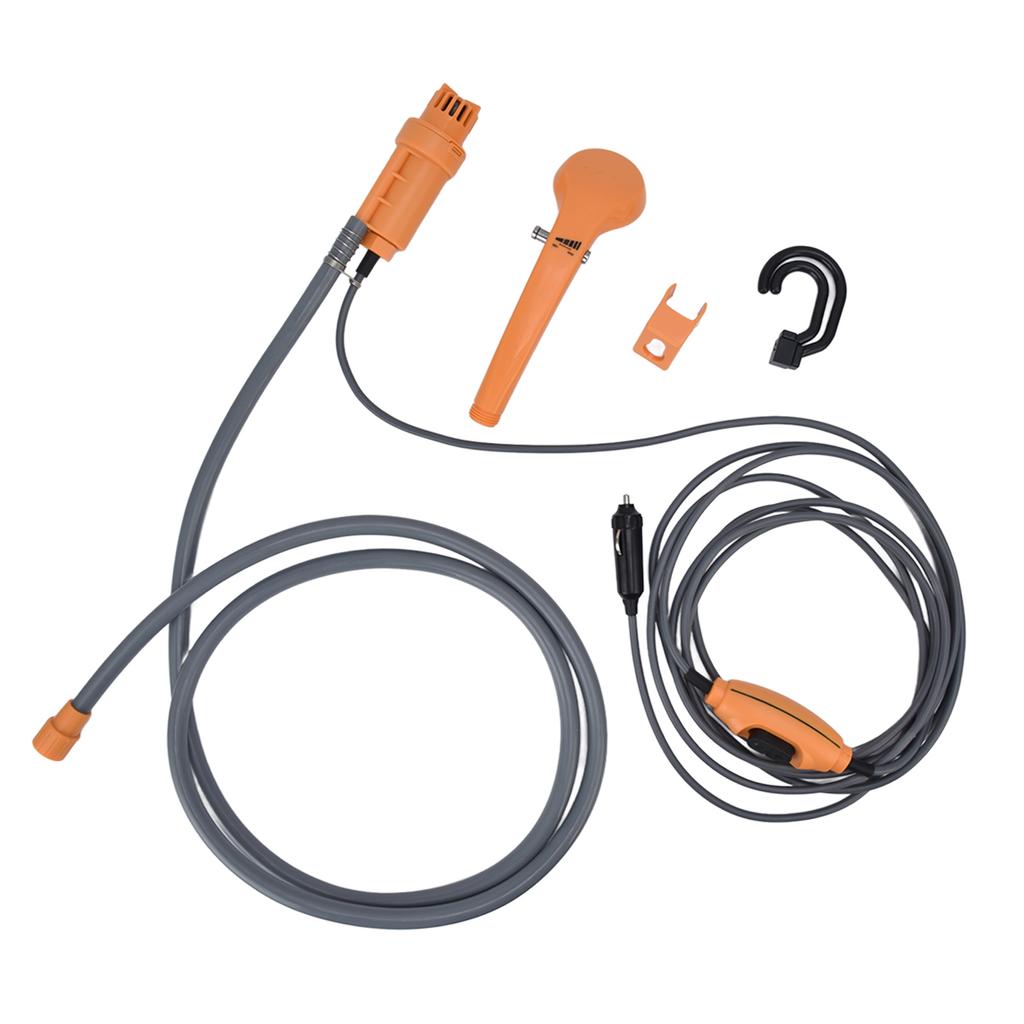 Camping Shower DC12V Portable High Flexibility Durable Plastic Rubber Ergonomic Design Easy