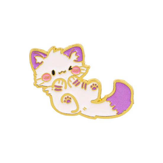 

Cute Purple Cat Lapel Pin Cartoon Animal Brooch for Bags Jackets Hats Zinc Alloy Rust-Proof Unique Gift for Kids Teens Cat Lovers A