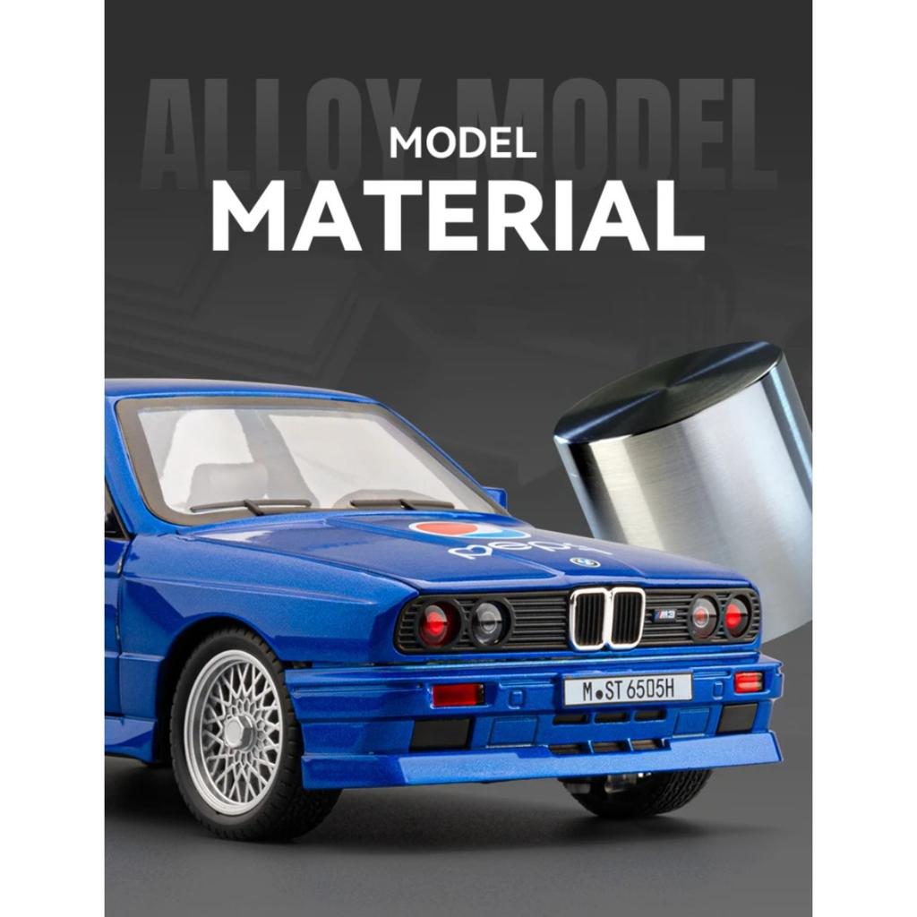 1/24 BMW M3 Coca Cola Supercoche Modelo Fundición Aleación Coche Coleccionables Hobby Miniauto Vehículo Alta Simulación Adorno Cumpleaños Niño