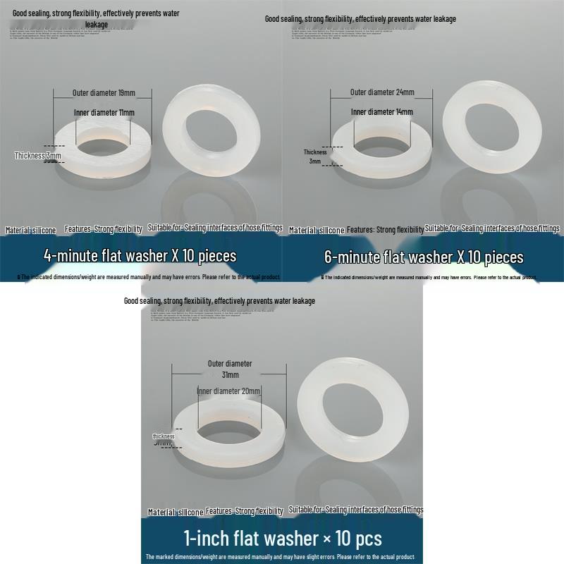 Silicone Rubber Gasket for Water Heater Inlet Pipe: Flat Washer & Corrugated Pad