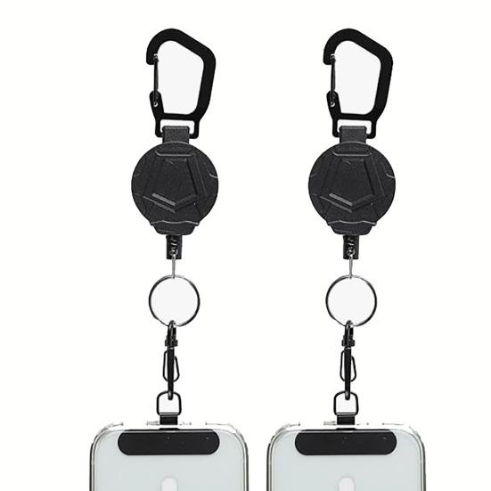 Șnur Antifurt pentru Telefon Mobil cu Cablu Retractabil din Oțel și Cârlig Metalic Blocabil, Curea Rotativă la 360 de Grade pentru Drumeții, Călătorii, Utilizare în Aer Liber