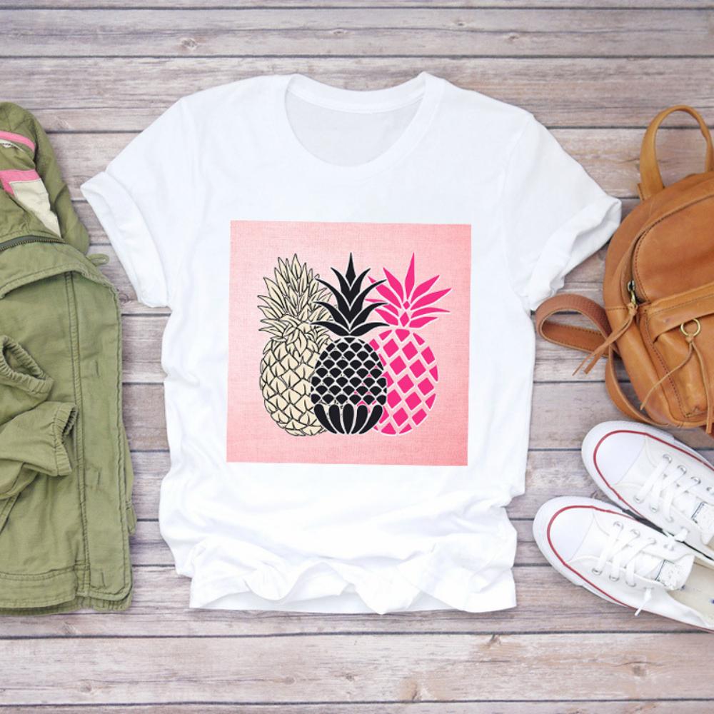 Colored Cartoon Fruit Tshirts  Avocado and Pineapple Tshirts Plussize Casual Tshirt Daily Streetwear Women Casual Tops