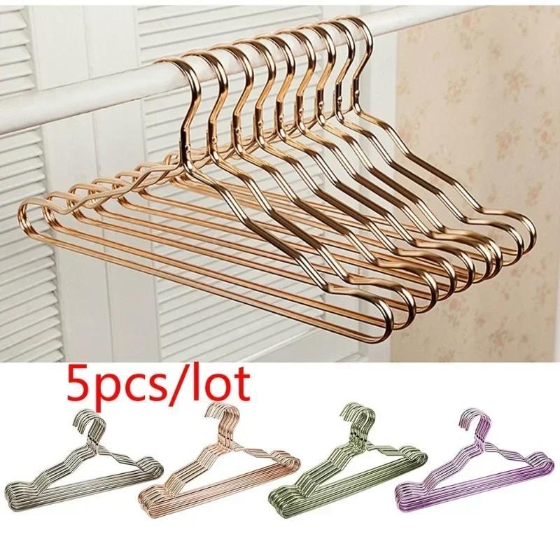 5 PCS/Set Aluminum Alloy Clothes Hanger Adult Clothes Hanger Sliding Seamless Metal Clothes Hanger Wardrobe Storage Rack