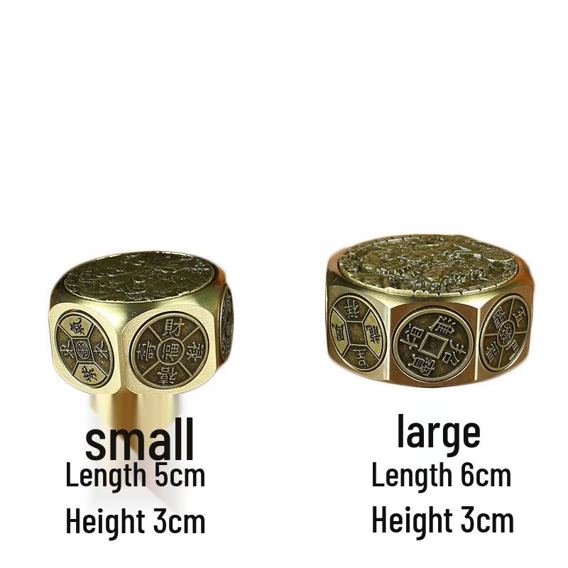 Eight-Sided Money & Ten-Sided Dragon Handcrafted Brass Cube - Creative Carving, High-End Decompression Toy, Year of the Dragon Edition.