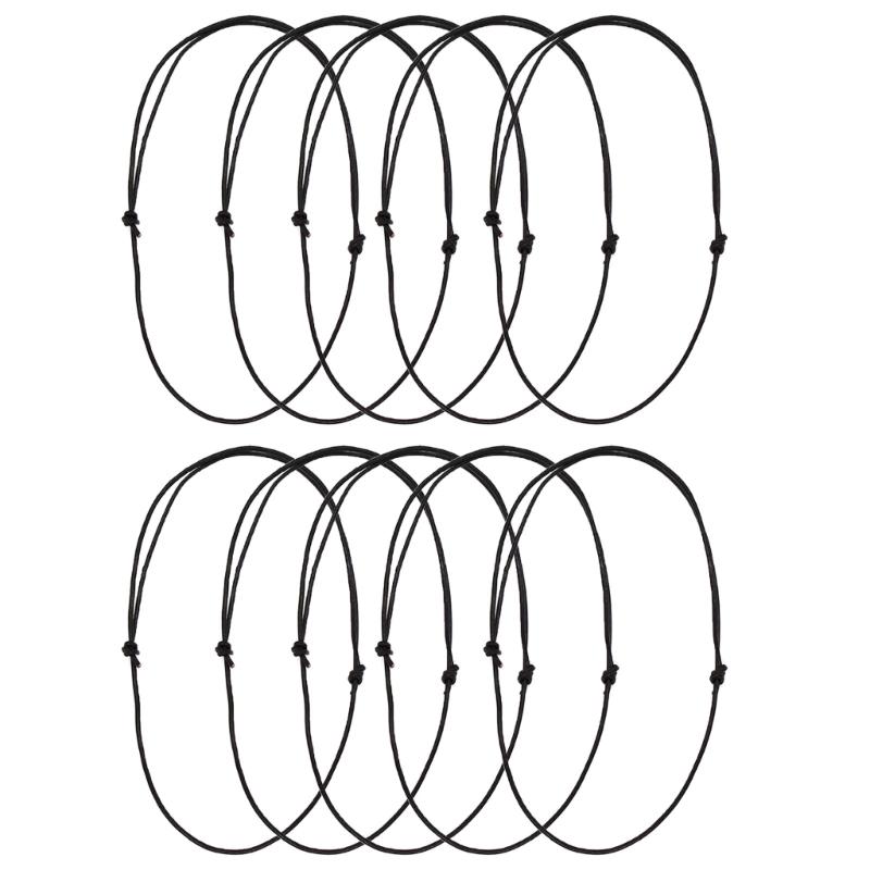 

10 Pack Black Leathers Cords Adjustable Knots Sliding Knot Necklace Rope Jewelry Making Supplies Necklace Cords for DIY 1.0mm