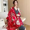 Thickened Double-sided Imitation Cashmere Scarf Shawl Retro Carriage Fashionable Imitation Cashmere Scarf for Women