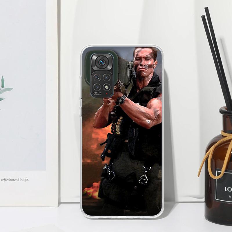 Arnold Schwarzenegger Terminator Phone Case For Xiaomi Redmi Note 13 14 12S 11S 10S 12 11E 10 Pro Plus 11T 9S 9 8T 8 7 Art Funda