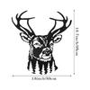 1 Piece Deer Head Wall Art Wrought Iron Home Decor Lodge Rustic Metal Animal Sculpture Antler Mount Hanging Ornament