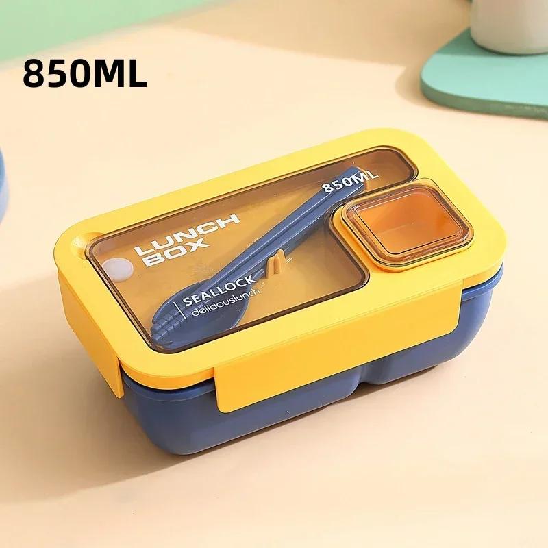 Portable Lunch Box Japanese Bento Box with Tableware for Kids School Office Worker Leakproof Food Storage Container Microwavable