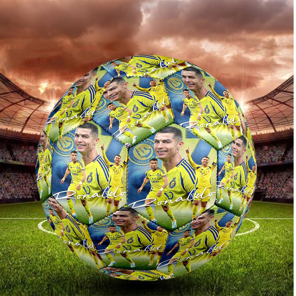 Cristiano Ronaldo Taglia 5 Pallone da Calcio Pallone da Calcio ad Alta Elasticità Per Competizione All'aperto Allenamento Quotidiano Gioco