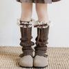 Long Stockings Lolita Knitted Socks Solid Color Knitted Foot Cover Children's Foot Warmer  Autumn