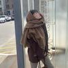 Winter Trendy Dual Purpose Scarf for Women Ins Korean Style Versatile Warm Small Plaid Imitation Cashmere Soft Large Shawl Wide Scarf