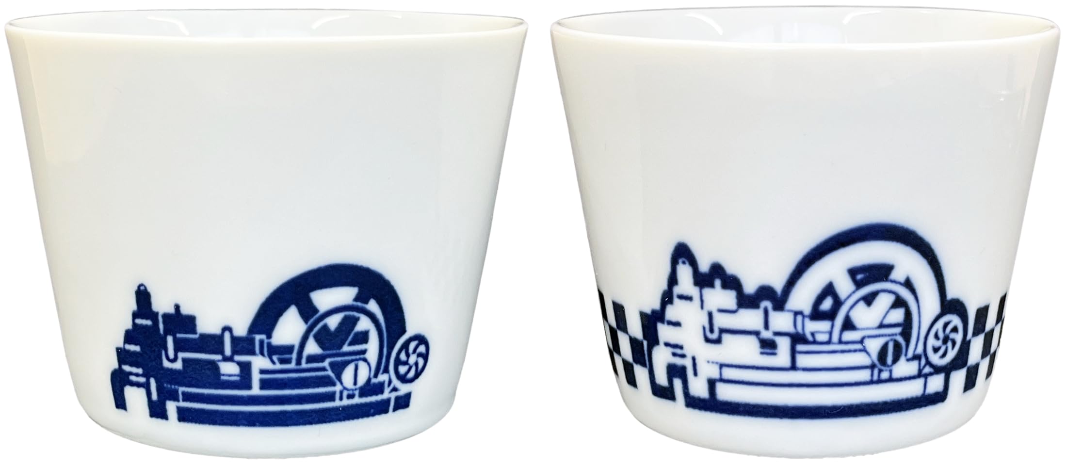 

Yanmar Soba Choko Sake Set of Yanmar Perfect for Soba and Made in Stylish FLYING-Y (Soba Cup) 2, Engine, Ceramic, Udon, Japan, белый