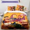 Flintstones 3pcs Bedding Set Duvet Cover Closure Includes 1 Duvet Cover & 2 Pillowcases for All Seasons Bedroom Home Dorm Decor
