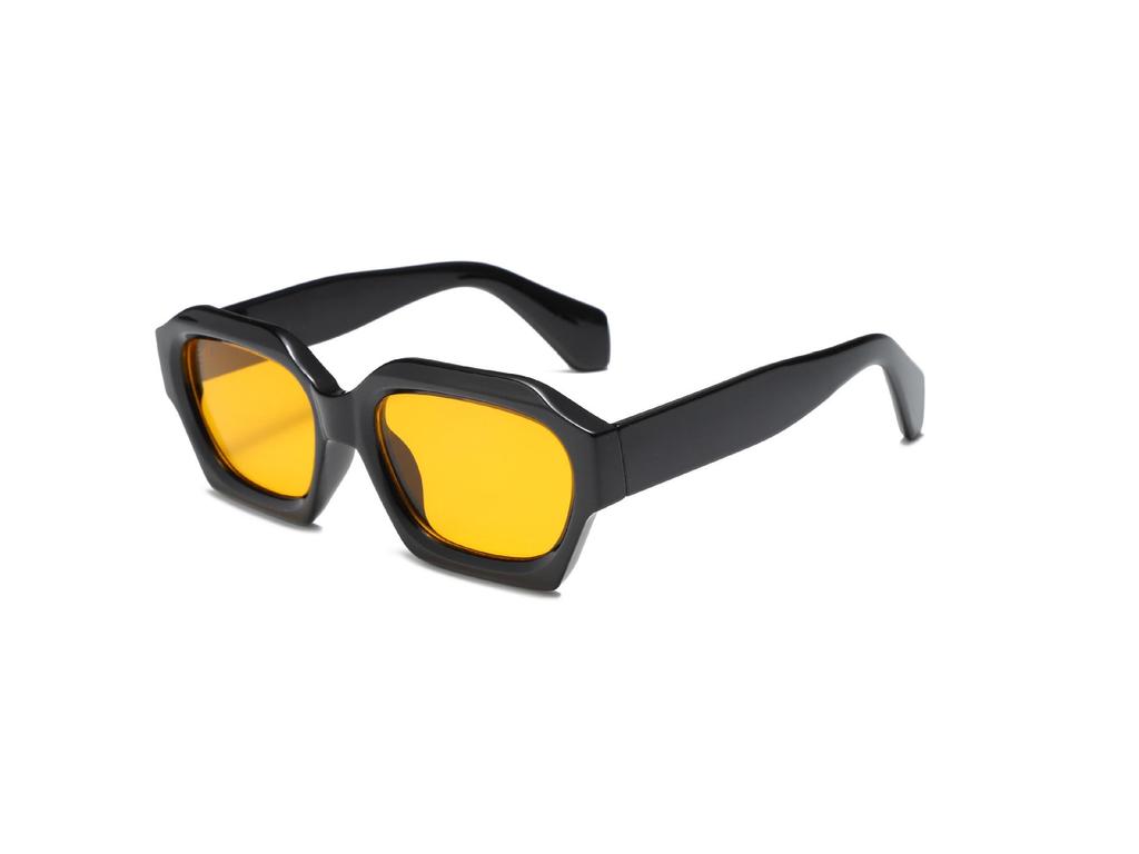 Unisex Europäische/Amerikanische Retro Polygon Sonnenbrille: Trendige, dicke Fassung für Sonnenschutz & Autofahren