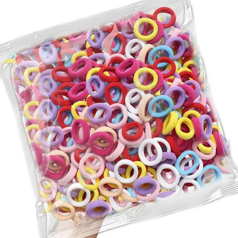 100/200 STÜCKE Damen Mädchen Bunte Nylon Elastische Haargummis Pferdeschwanz Halt Kleine Haargummis Gummibänder Scrunchie Haaraccessoires