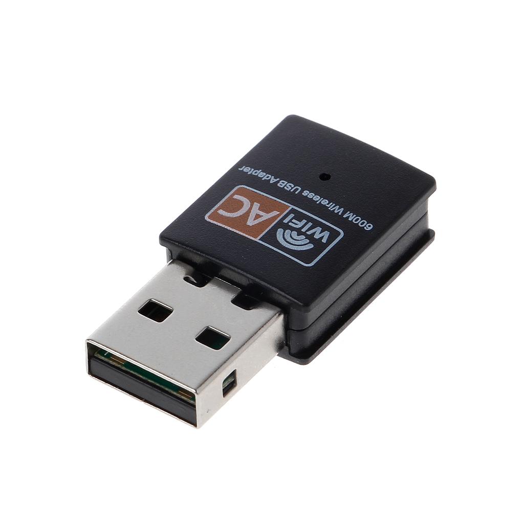 WIFI Adapter 600Mbps AC600 USB Wireless Network Card for Win 7 8 8.1 10 XP Vista for Mac 10.4-10.11 TV Receiver Accessor