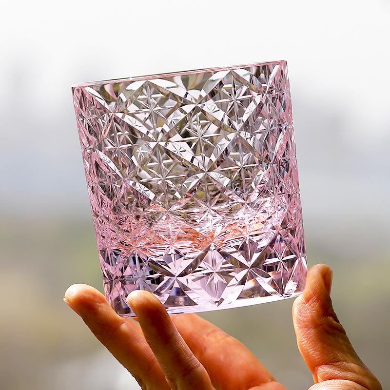 Kanzhi Edo cut Japanese hand-carved whiskey crystal glass wine glass K9 star seven treasure men's gift