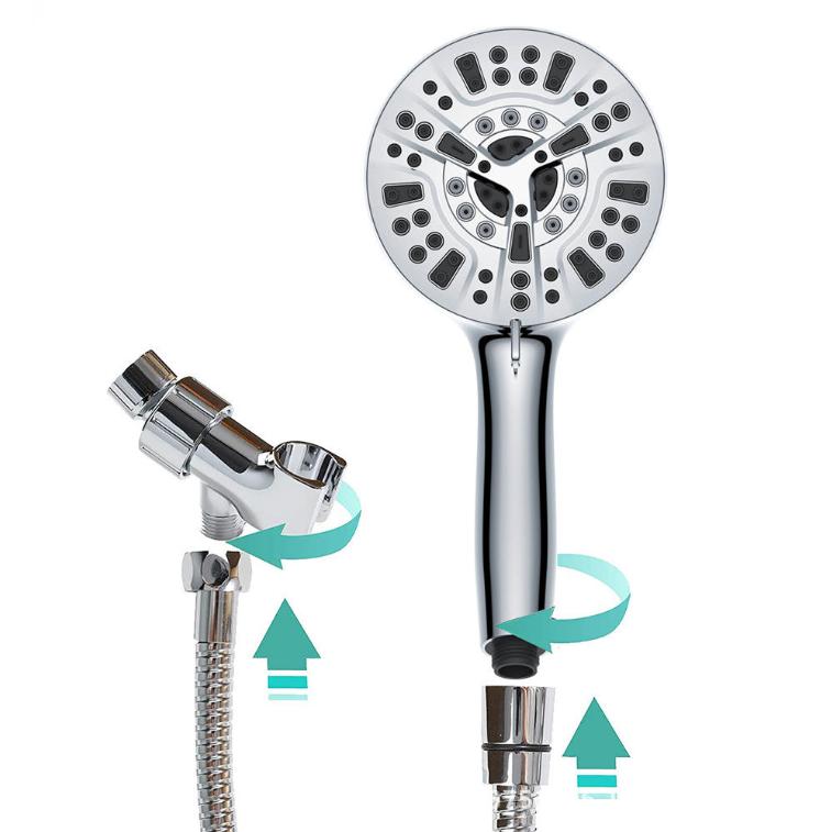 Bathroom Shower Head with Multi-function Rainfall Shower Spray. Bathroom Shower System Accessory Set of Three Pieces.