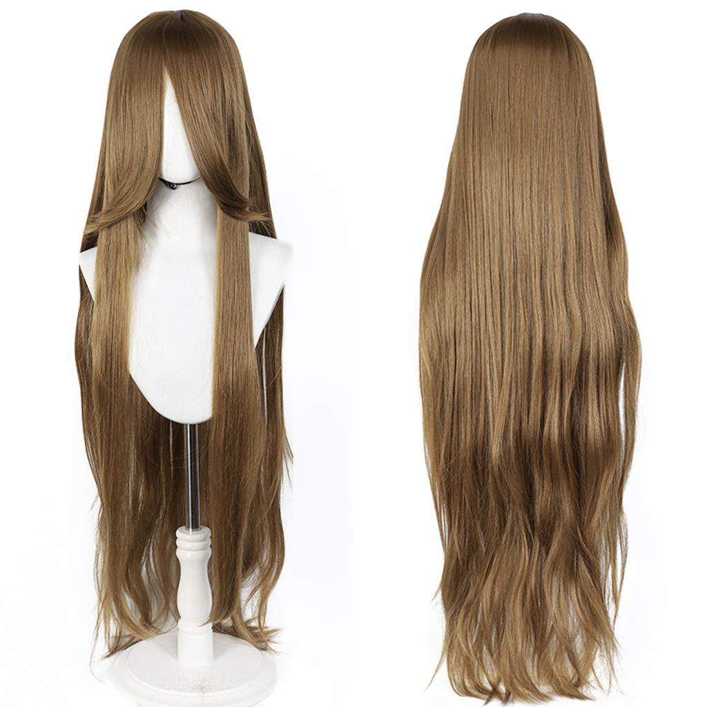 Parrucca Cosplay Lunga Dritta 100CM Multicolore Rosa Biondo Nero Parrucca Costume Anime Parrucca Cos Sintetica Universale Parrucca per Uso Quotidiano Feste