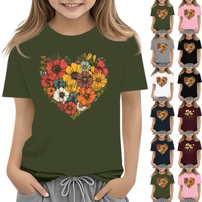 Toddler Girl Boy T-Shirts Kids Top Boys And Girls Printed Short Sleeved T-shirt 1-12Y