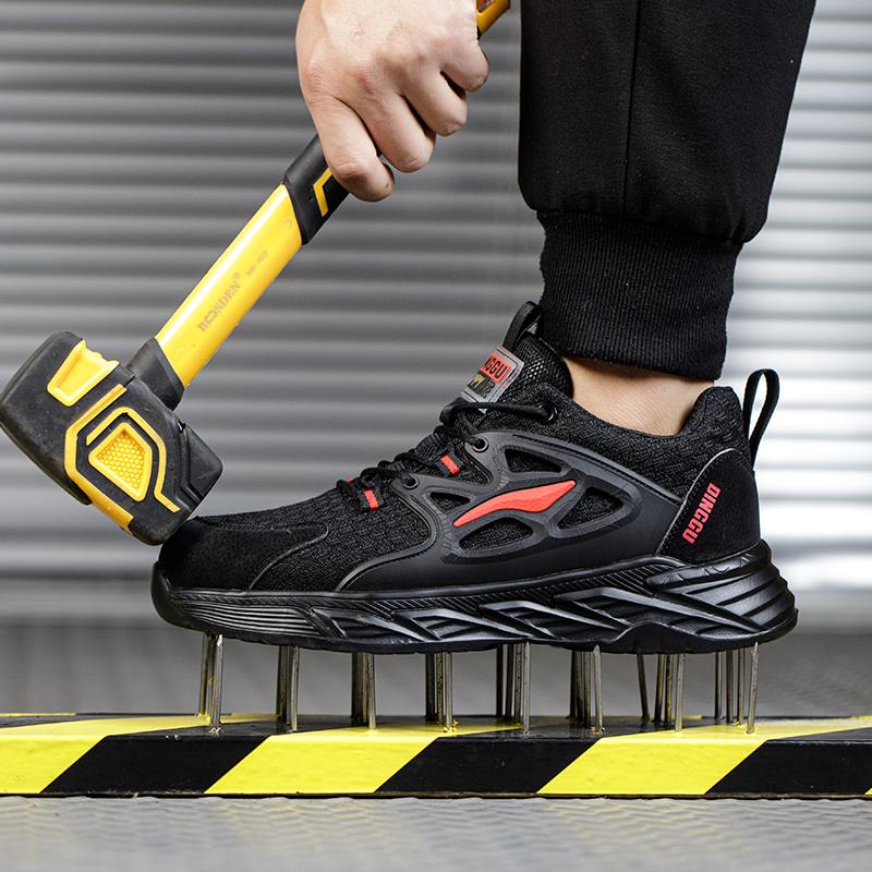Breathable Work Safety Shoes Men Lightweight Protective Work Sneakers Anti-smash Anti-puncture Indestructible Men Safety Boots