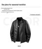 Men's Trendy Versatile PU Leather Motorcycle Jacket with Stand Collar for Autumn and Winter